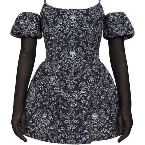 Dolls Kill Dresses & Skirts - DOLLSKILL Vexed Hearts Mini Dress – Skull Print – Small – NWT – Retail $98